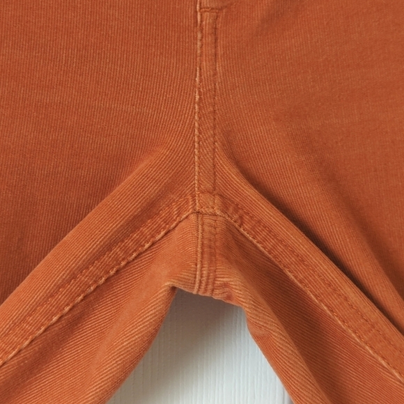 Pilcro Anthropologie Serif Pinwale Corduroy Mid Rise Skinny Pants Orange 27 - Picture 11 of 15